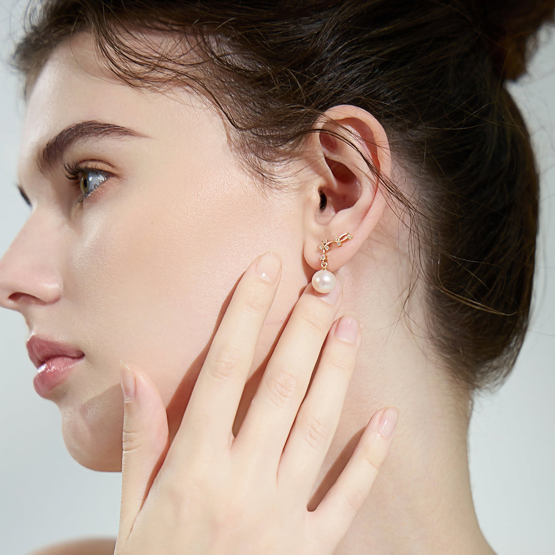 Top Grade Freshwater Pearl Earrings WE00725 | STARRY - PEARLY LUSTRE