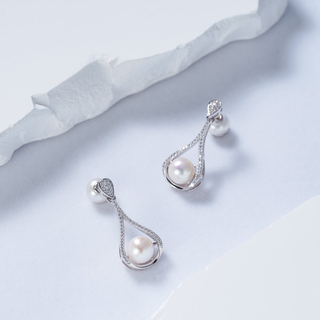 Top Grade Freshwater Pearl Earrings WE00726 - PEARLY LUSTRE