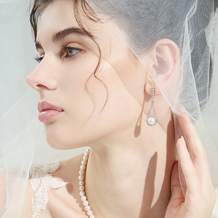 Top Grade Freshwater Pearl Earrings WE00726 - PEARLY LUSTRE