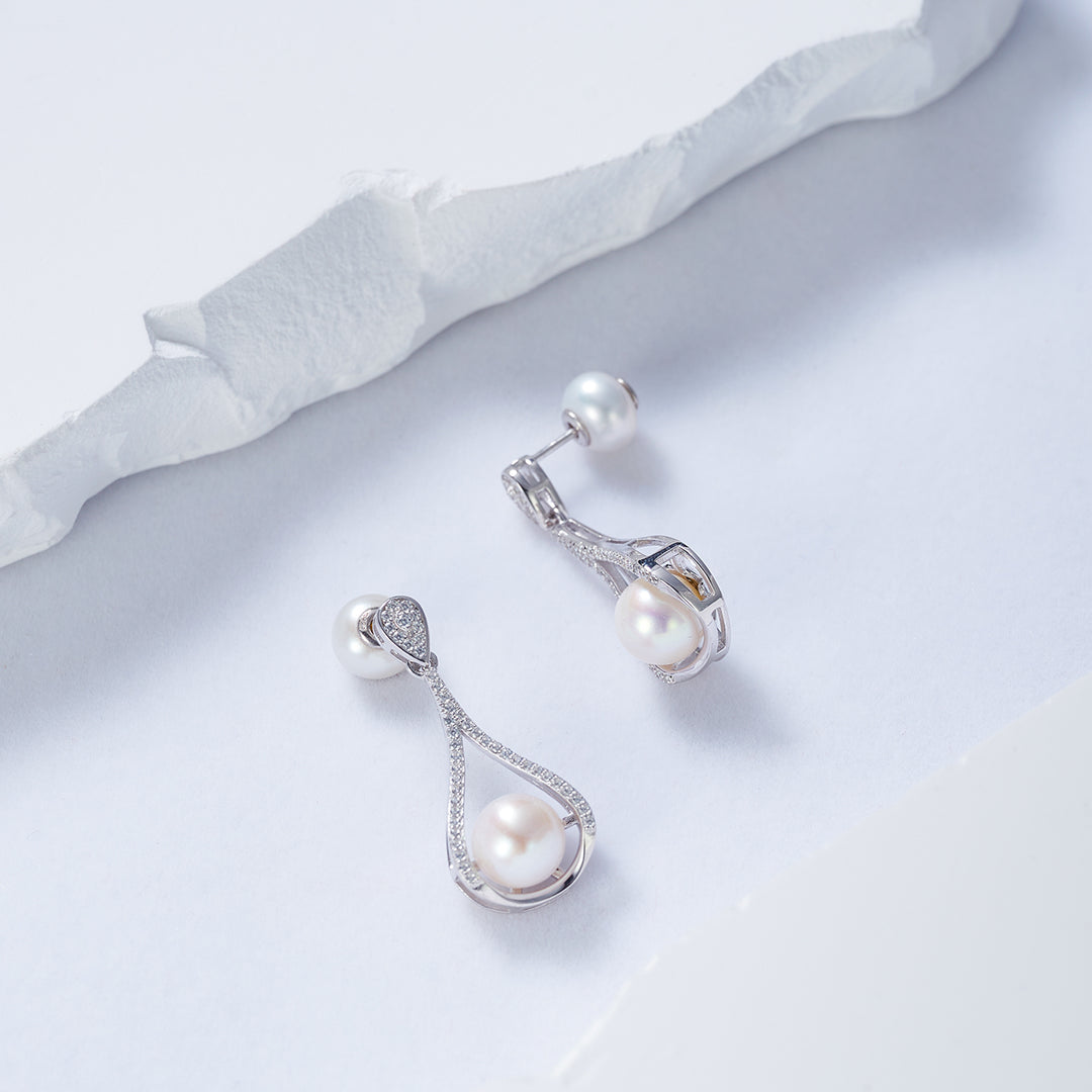Top Grade Freshwater Pearl Earrings WE00726 - PEARLY LUSTRE