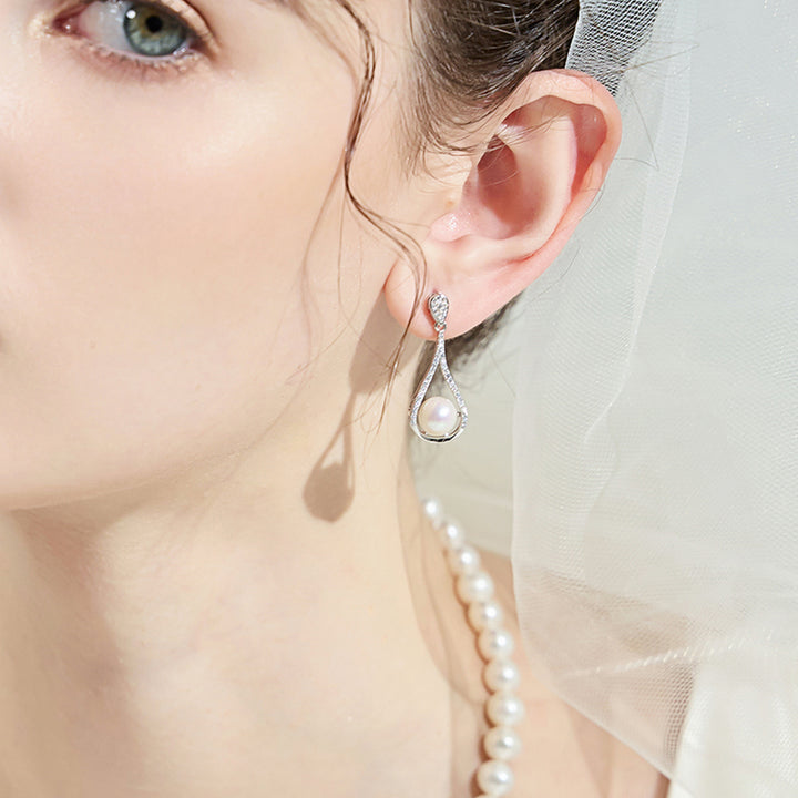Top Grade Freshwater Pearl Earrings WE00726 - PEARLY LUSTRE