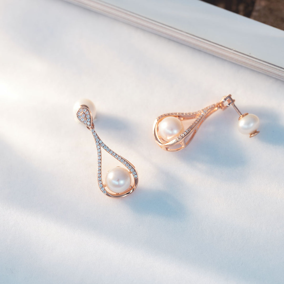 Top Grade Freshwater Pearl Earrings WE00729 - PEARLY LUSTRE