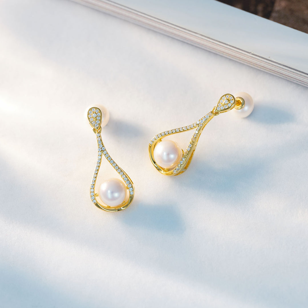 Top Grade Freshwater Pearl Earrings WE00730 - PEARLY LUSTRE