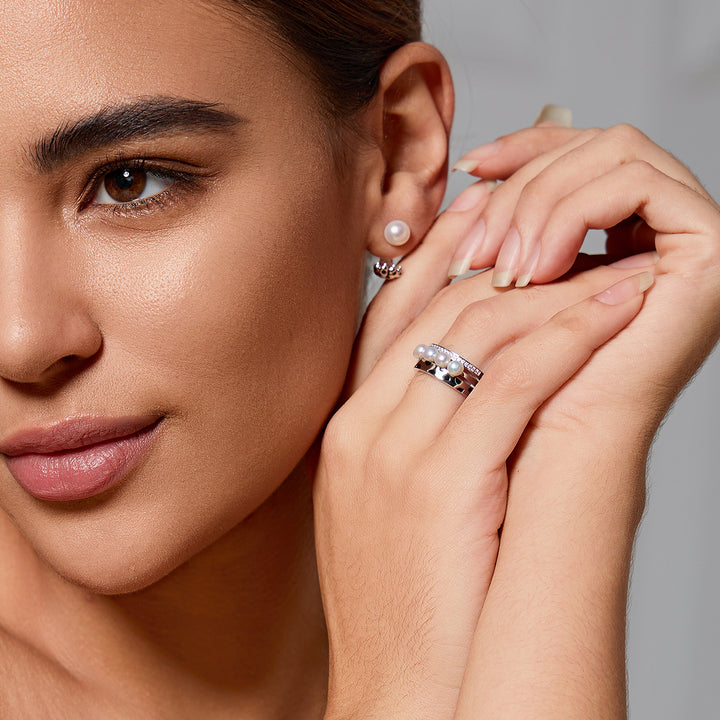 Cheetah Print Pearl Ring WR00263 | SAFARI - PEARLY LUSTRE