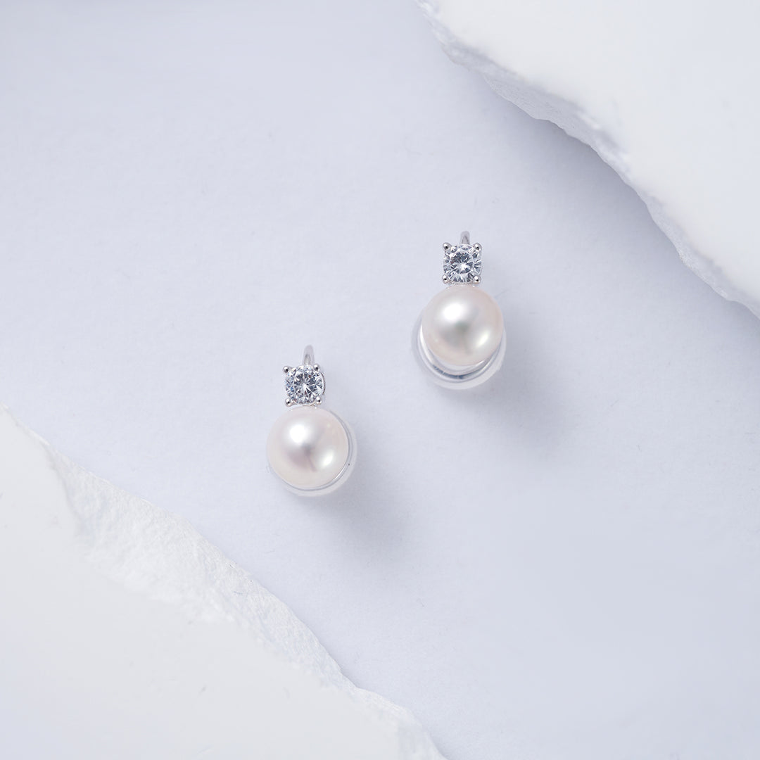 Clip-On Freshwater Pearl Earrings WE00784 - PEARLY LUSTRE