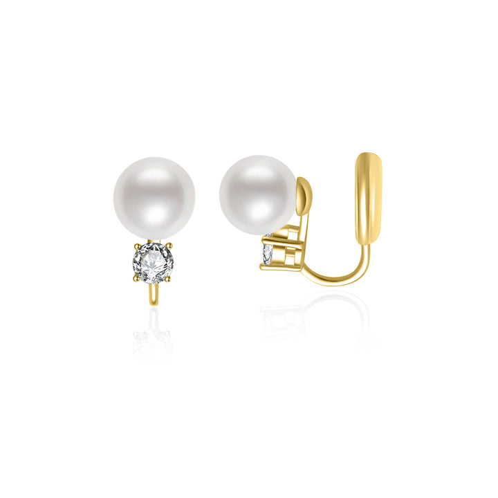 Clip-On Freshwater Pearl Earrings WE00785 - PEARLY LUSTRE