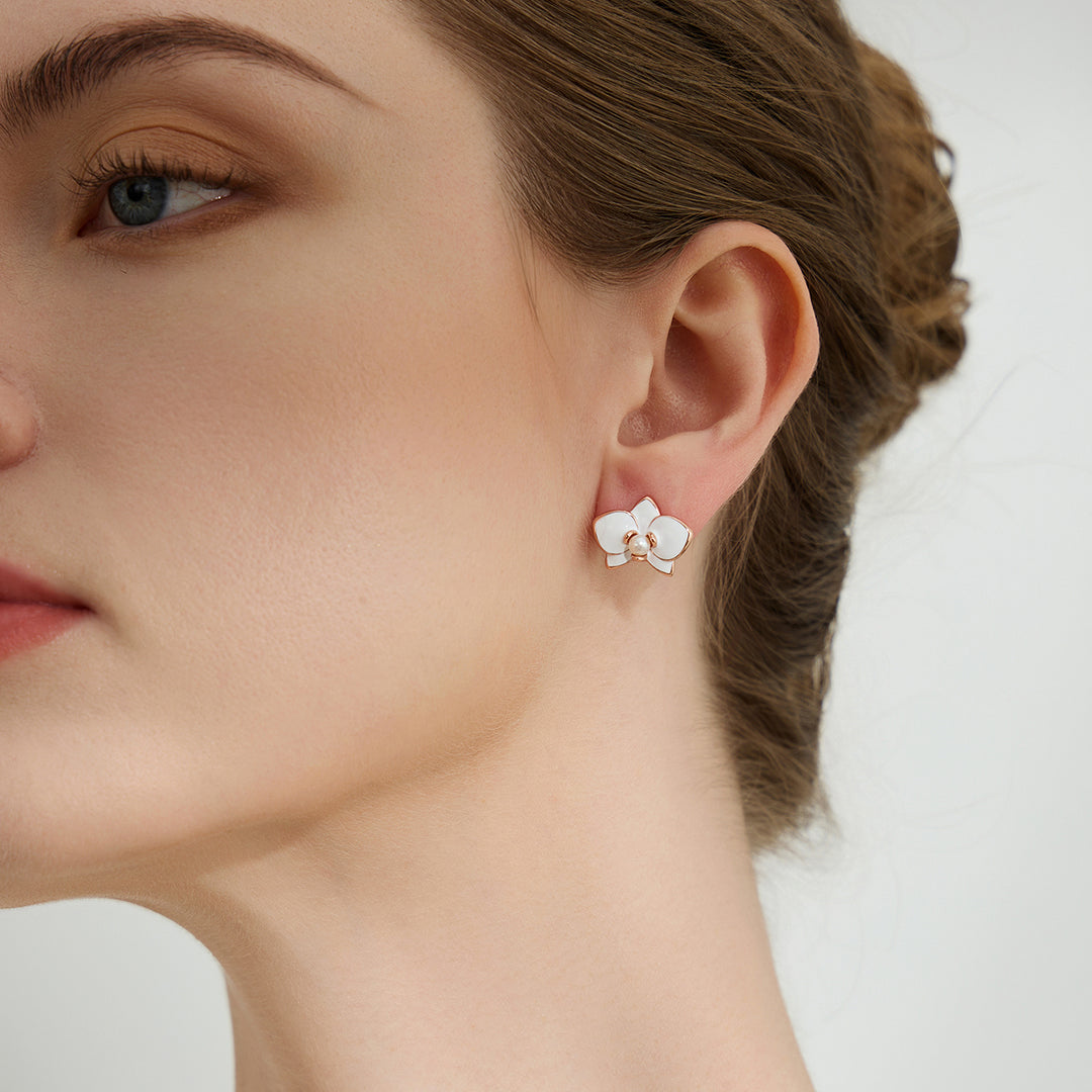 Top Grade Freshwater Pearl Earrings WE00789 | ORCHID - PEARLY LUSTRE