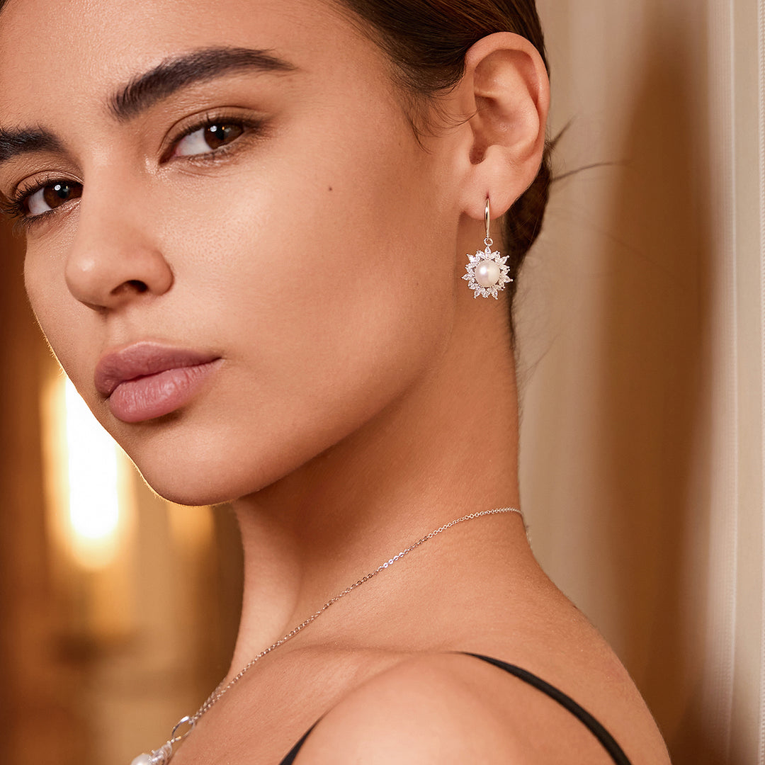 Top Grade Freshwater Pearl Earring WE00795 | CELESTE - PEARLY LUSTRE