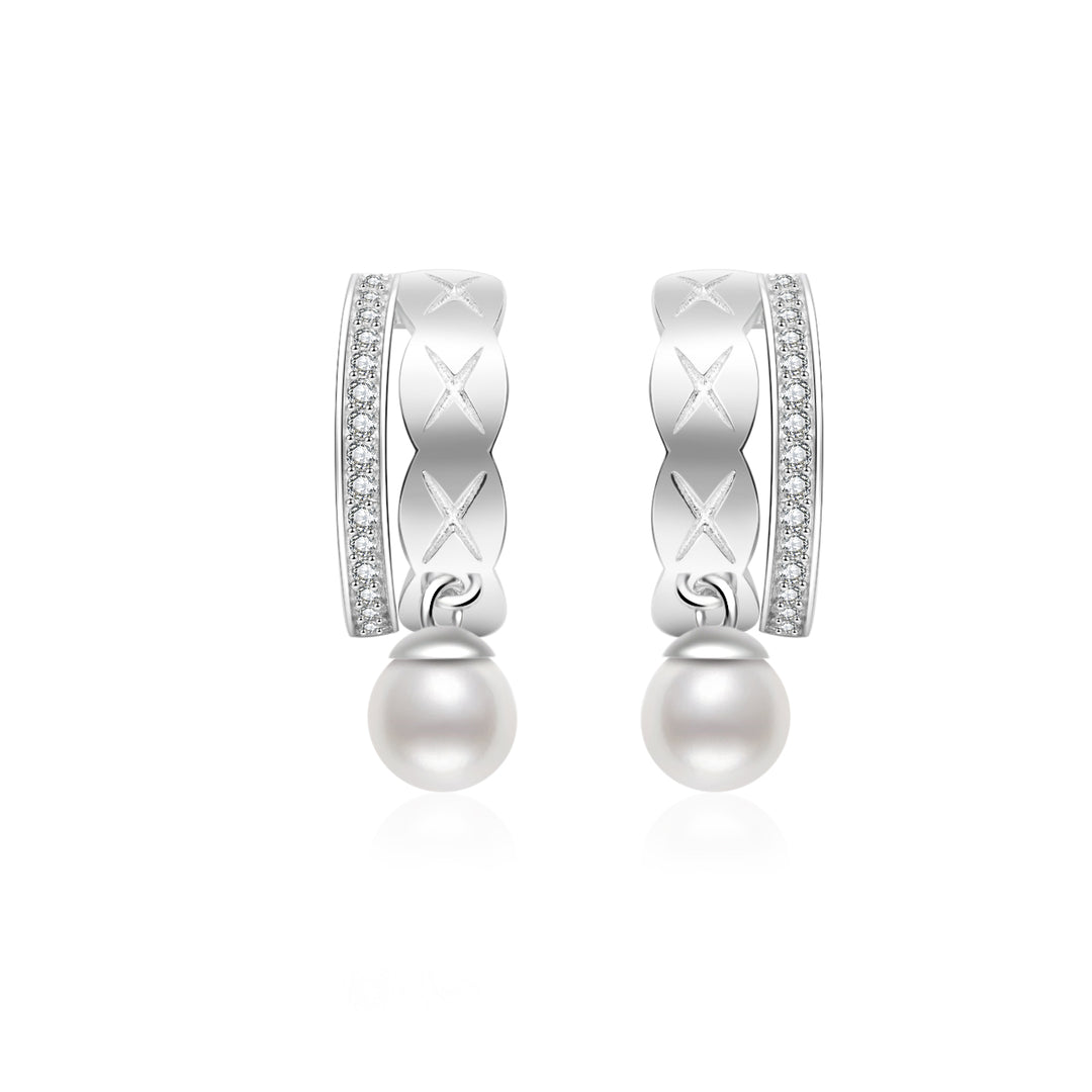 Top Grade Freshwater Pearl Earrings WE00806 - PEARLY LUSTRE