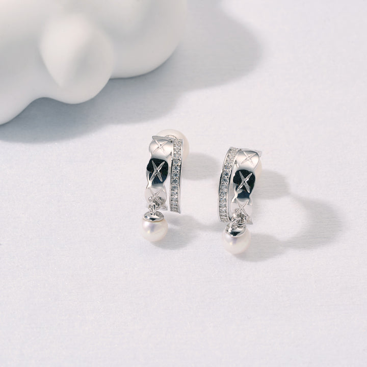 Top Grade Freshwater Pearl Earrings WE00806 - PEARLY LUSTRE