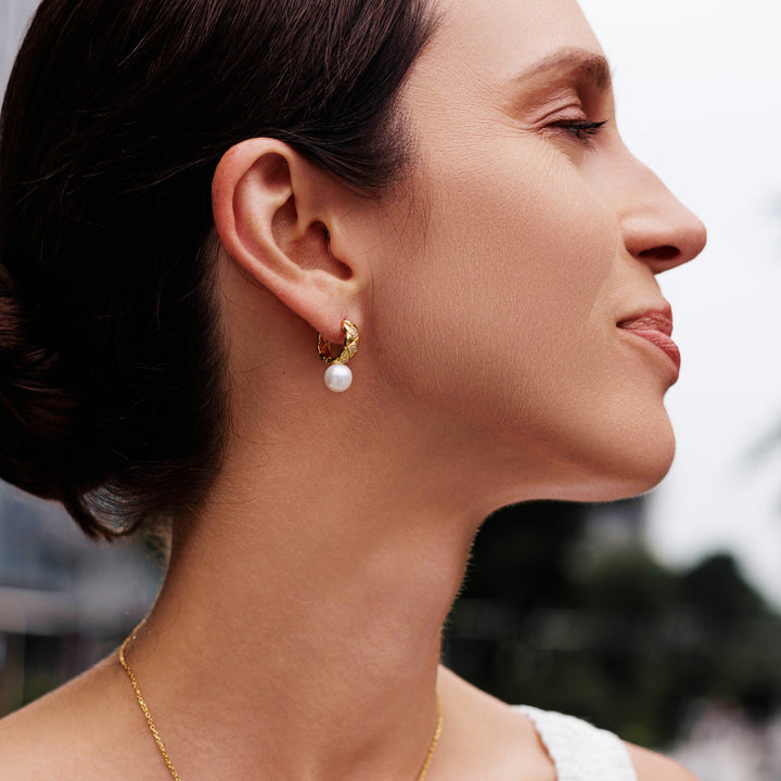 Top Grade Freshwater Pearl Earrings WE00817 | Elegant - PEARLY LUSTRE
