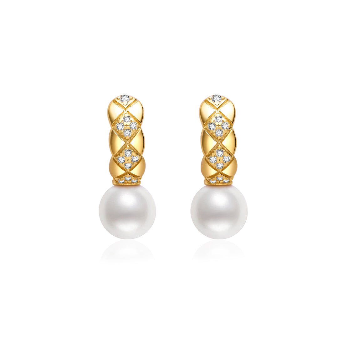 Top Grade Freshwater Pearl Earrings WE00817 | Elegant - PEARLY LUSTRE