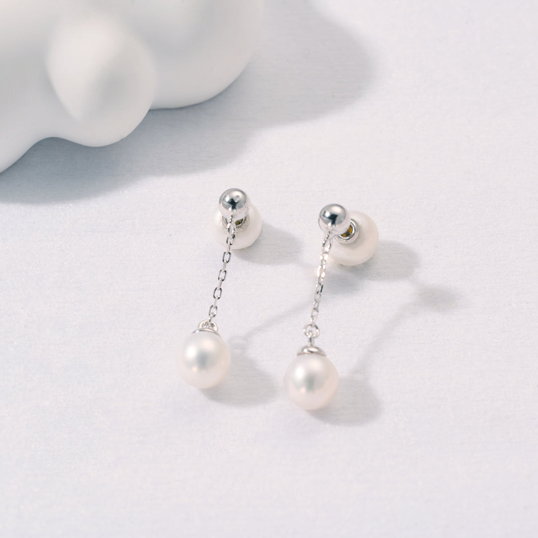 Top Grade Freshwater Pearl Earrings WE00826 | BUBBLE - PEARLY LUSTRE