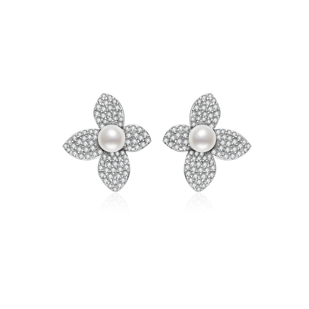 Top Grade Freshwater Pearl Earrings WE00830 | BLOOM - PEARLY LUSTRE