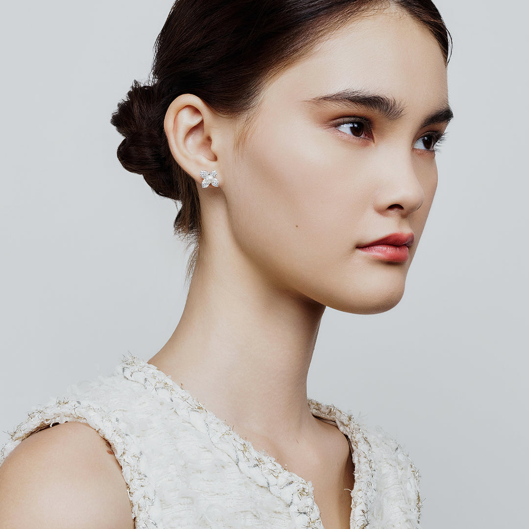 Top Grade Freshwater Pearl Earrings WE00830 | BLOOM - PEARLY LUSTRE