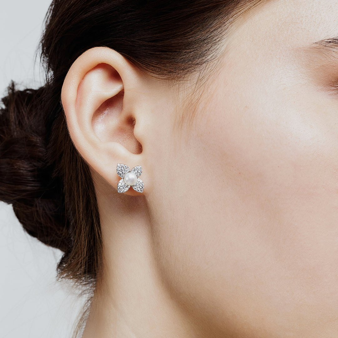 Top Grade Freshwater Pearl Earrings WE00830 | BLOOM - PEARLY LUSTRE