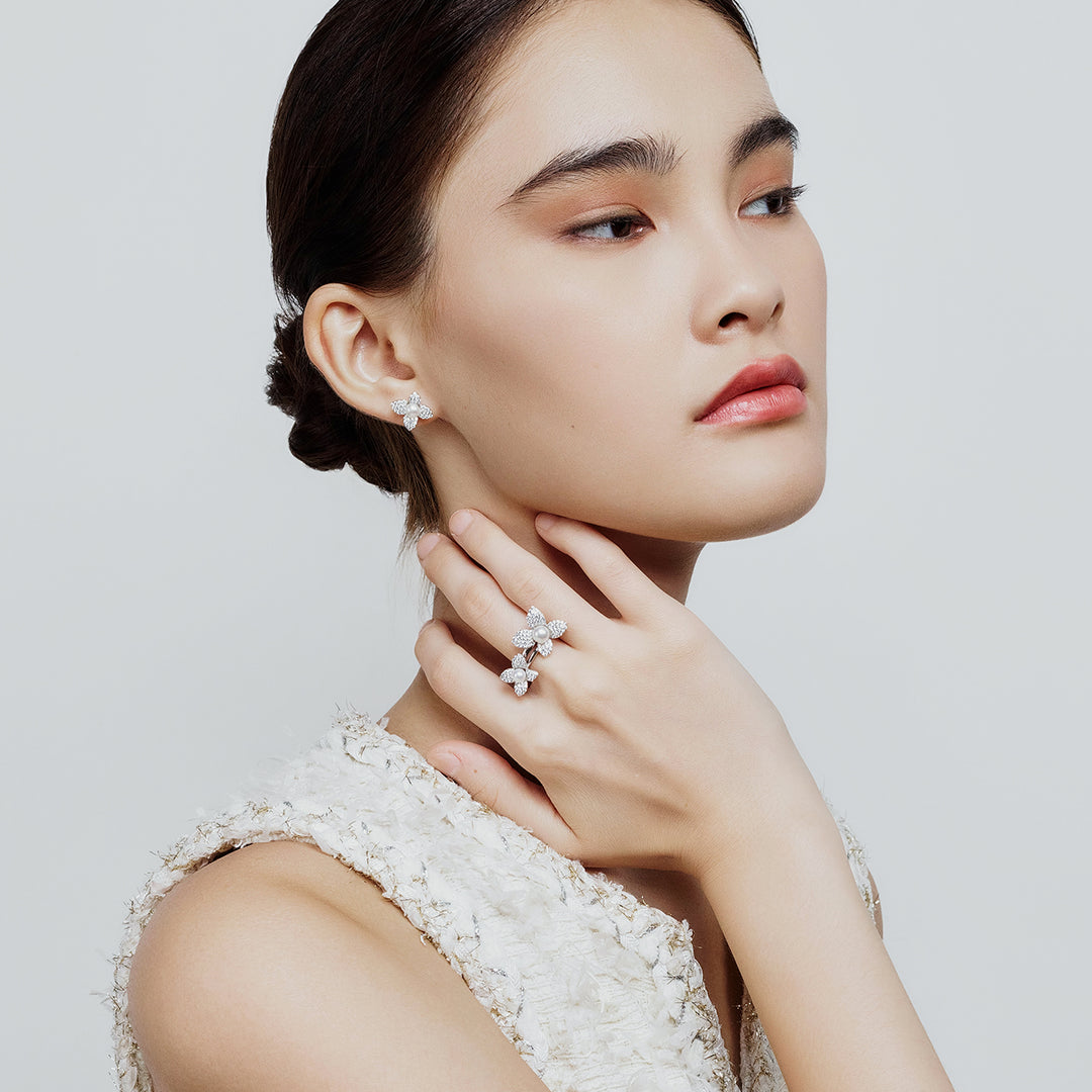 Top Grade Freshwater Pearl Rings WR00308 | BLOOM - PEARLY LUSTRE