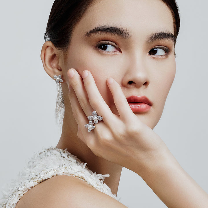 Top Grade Freshwater Pearl Rings WR00308 | BLOOM - PEARLY LUSTRE