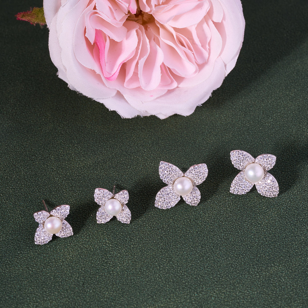 Top Grade Freshwater Pearl Earrings WE00830 | BLOOM - PEARLY LUSTRE