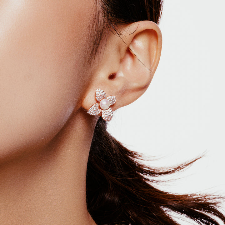 Top Grade Freshwater Pearl Earrings WE00838 | BLOOM - PEARLY LUSTRE