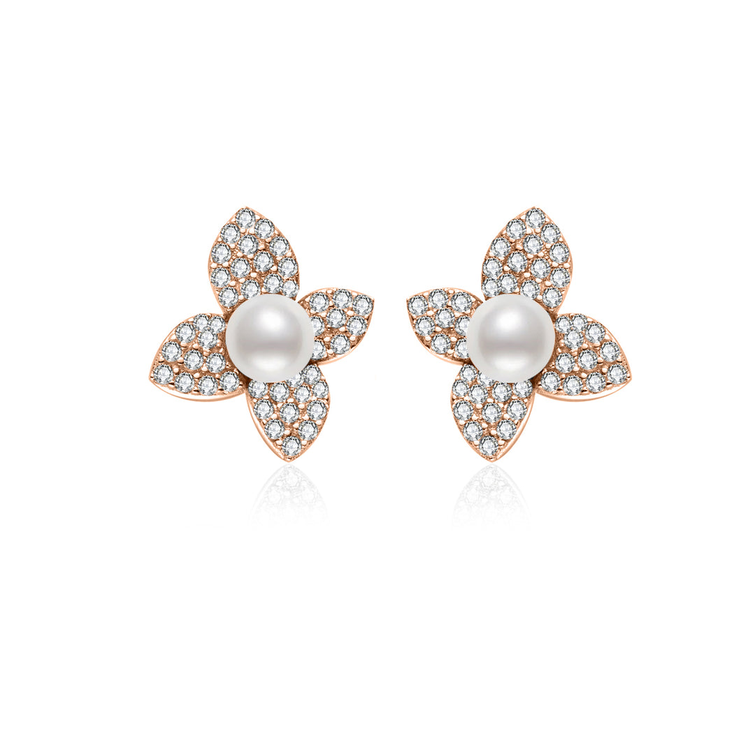 Top Grade Freshwater Pearl Earrings WE00838 | BLOOM - PEARLY LUSTRE