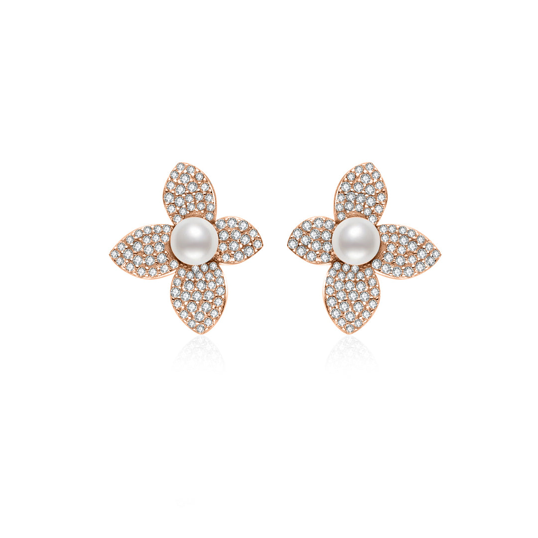 Top Grade Freshwater Pearl Earrings WE00839 | BLOOM - PEARLY LUSTRE