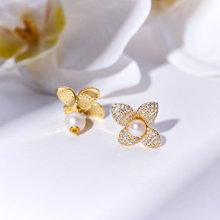 Top Grade Freshwater Pearl Earrings WE00844 | BLOOM - PEARLY LUSTRE