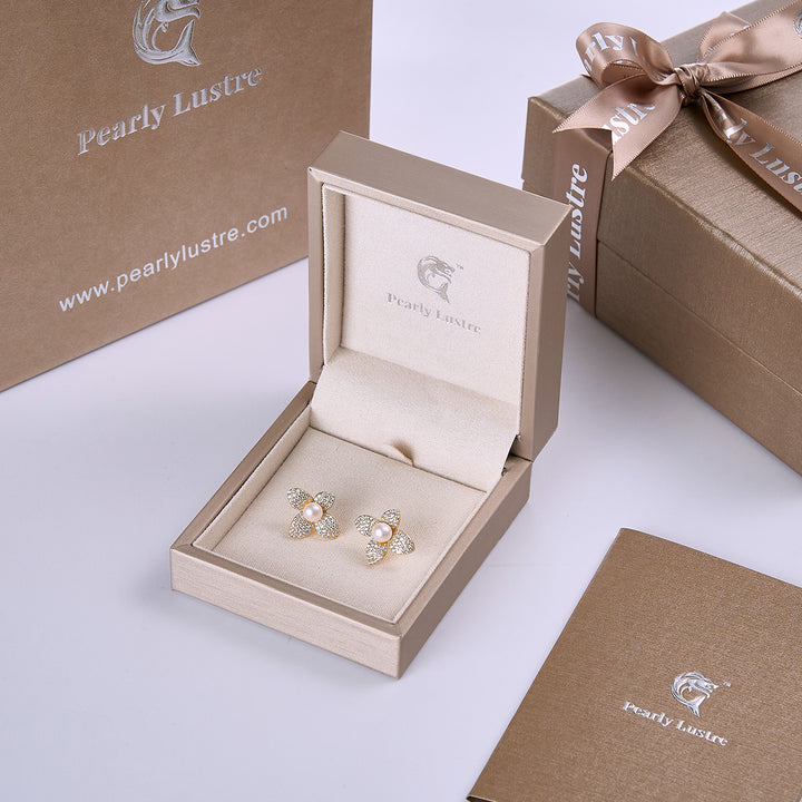 Top Grade Freshwater Pearl Earrings WE00844 | BLOOM - PEARLY LUSTRE