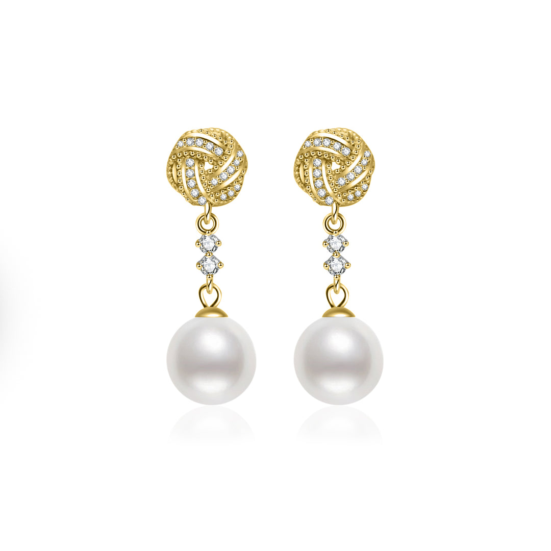 Asian Civilisations Museum Elegant Freshwater Pearl Earrings WE00845 | ACM Collection - PEARLY LUSTRE