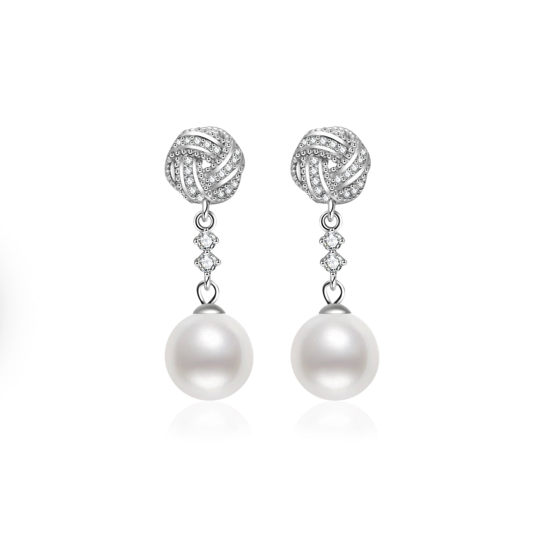 Asian Civilisations Museum Elegant Freshwater Pearl Earrings WE00846 | ACM Collection - PEARLY LUSTRE