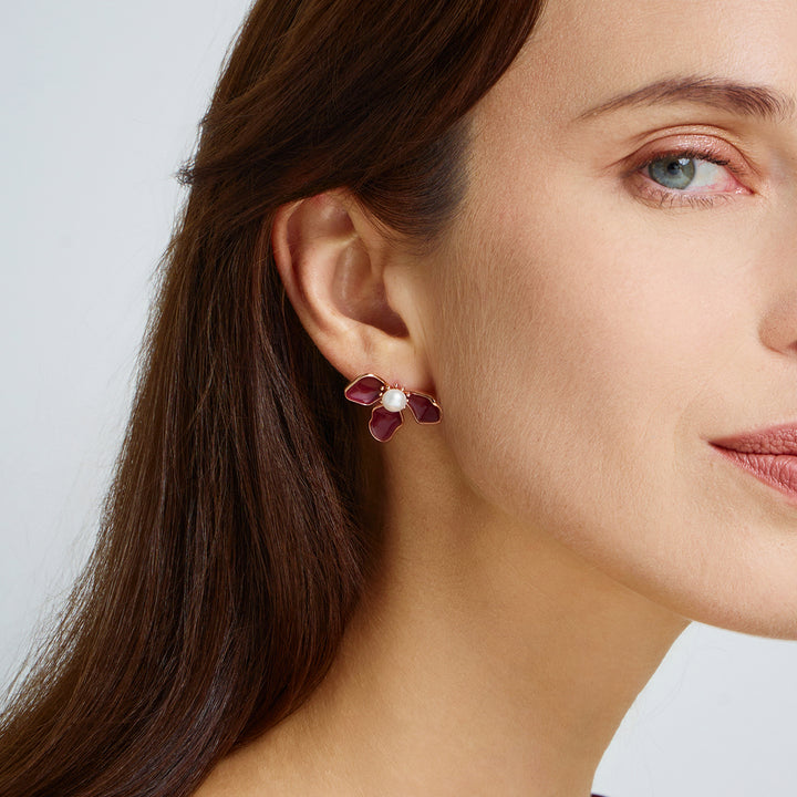 Top Grade Freshwater Pearl Earrings WE00849 | ORCHID - PEARLY LUSTRE
