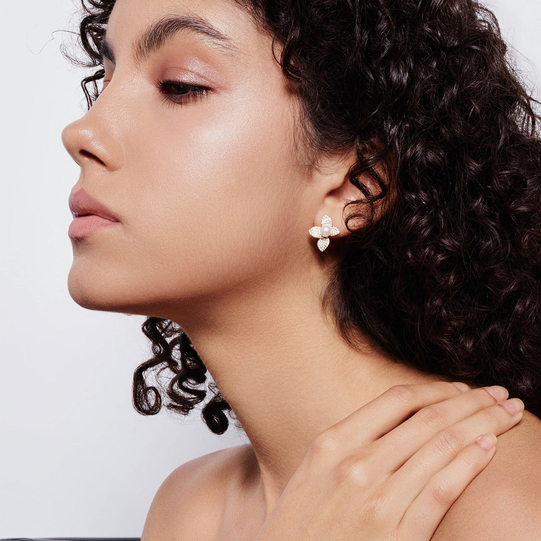Top Grade Freshwater Pearl Earrings WE00858 | BLOOM - PEARLY LUSTRE