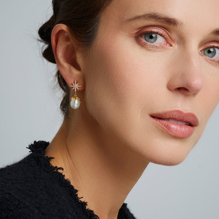 Elegant Freshwater Pearl Earrings WE00864 | CELESTE - PEARLY LUSTRE