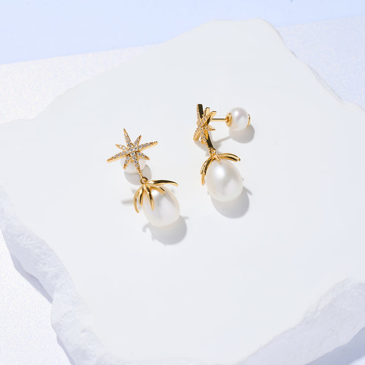 Elegant Freshwater Pearl Earrings WE00864 | CELESTE - PEARLY LUSTRE