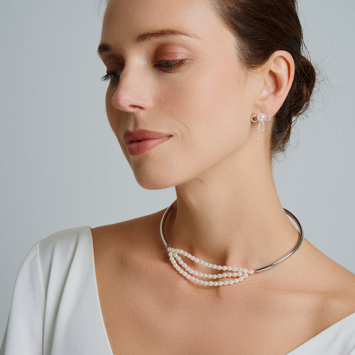 Top Grade Freshwater Pearl Earrings WE00869 | RIBBON - PEARLY LUSTRE