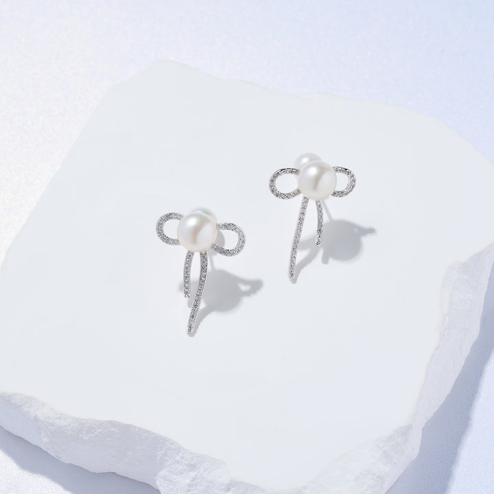 Top Grade Freshwater Pearl Earrings WE00869 | RIBBON - PEARLY LUSTRE