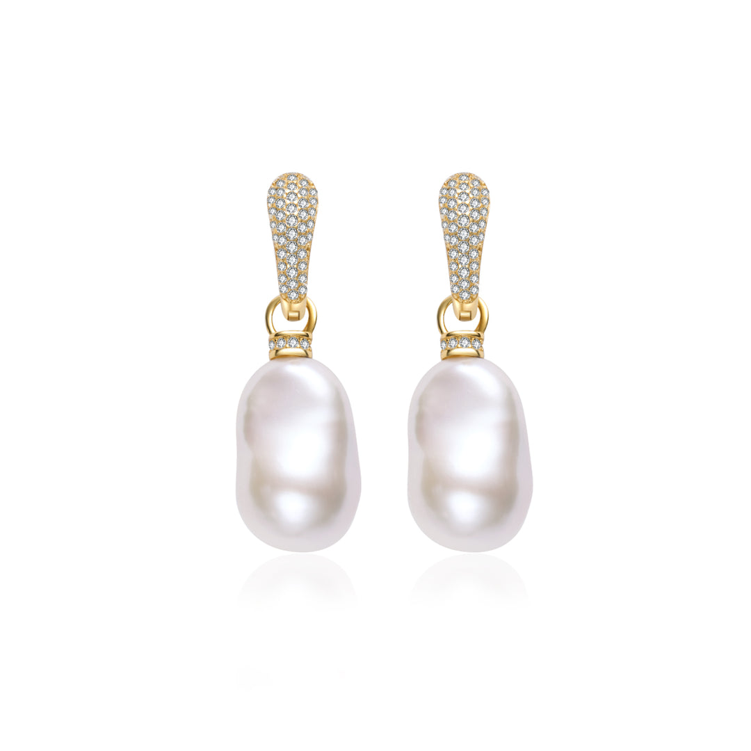 Elegant Baroque Pearl Earrings WE00875 - PEARLY LUSTRE