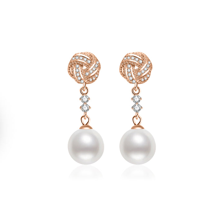 Asian Civilisations Museum Elegant Freshwater Pearl Earrings WE00878 | ACM Collection - PEARLY LUSTRE