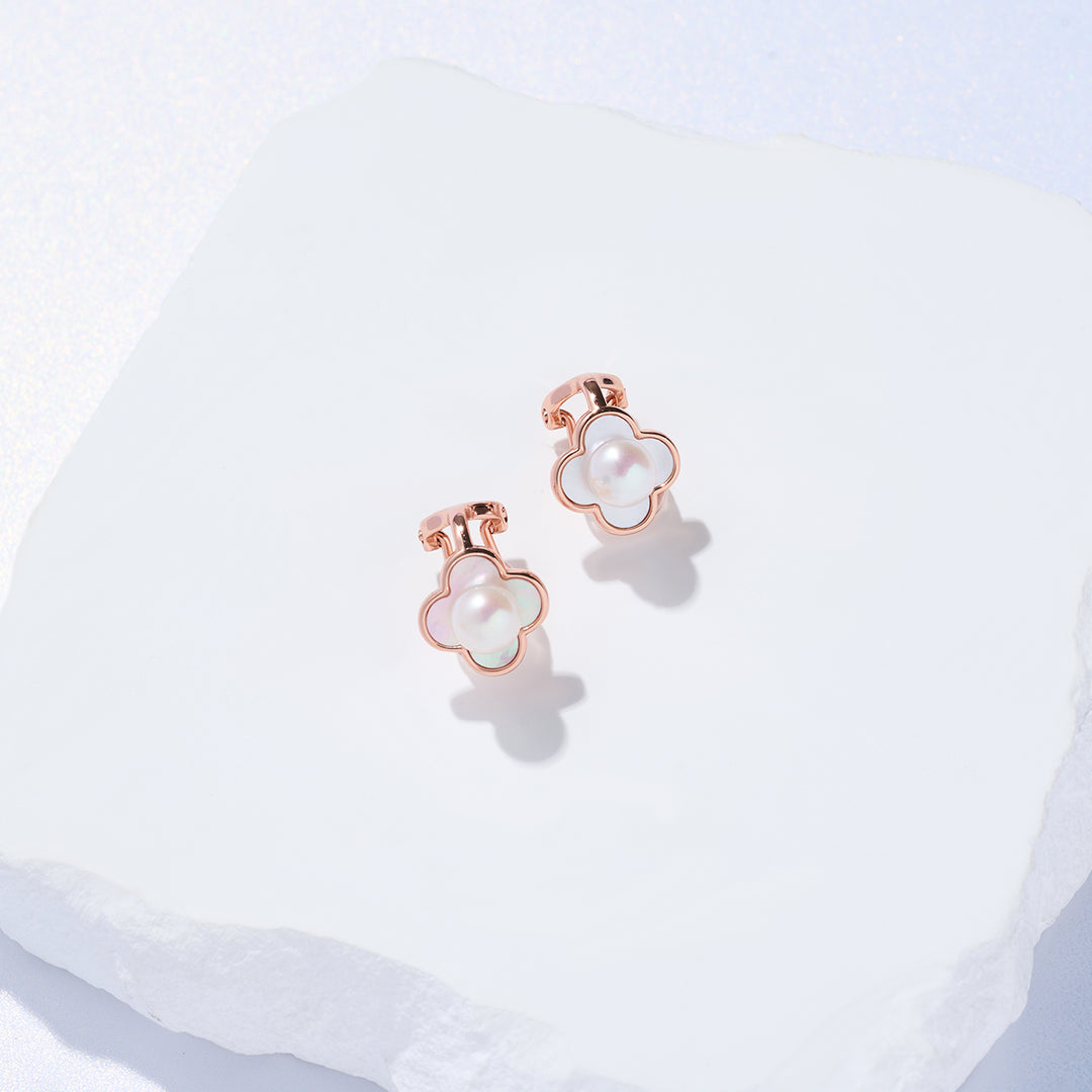 Clip-On Freshwater Pearl Earrings WE00880 - PEARLY LUSTRE