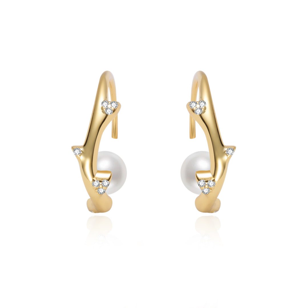 Top Grade Freshwater Pearl Earring WE00883 |ROSE - PEARLY LUSTRE