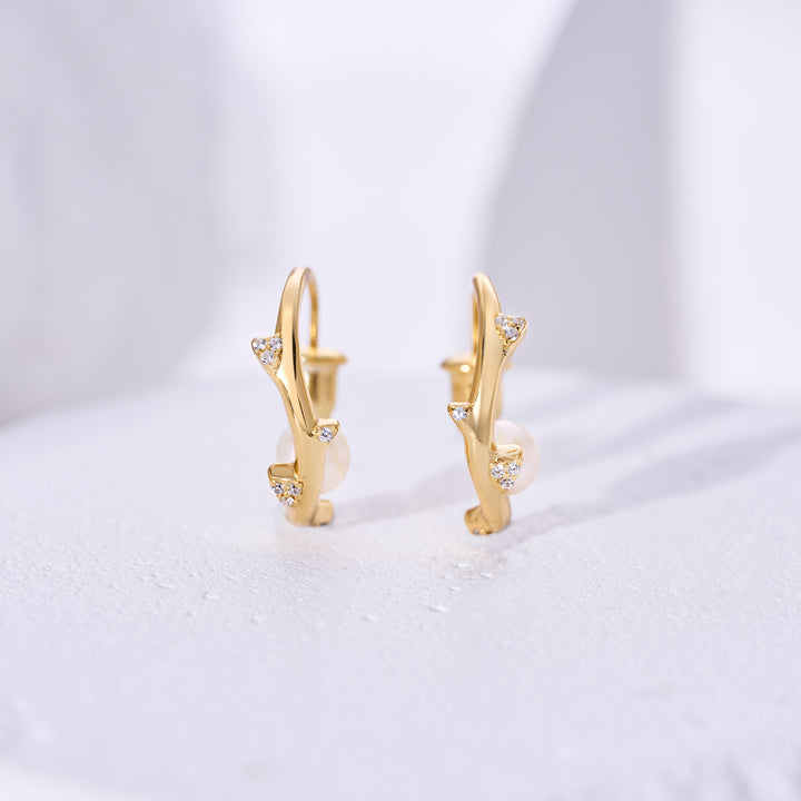 Top Grade Freshwater Pearl Earring WE00883 |ROSE - PEARLY LUSTRE