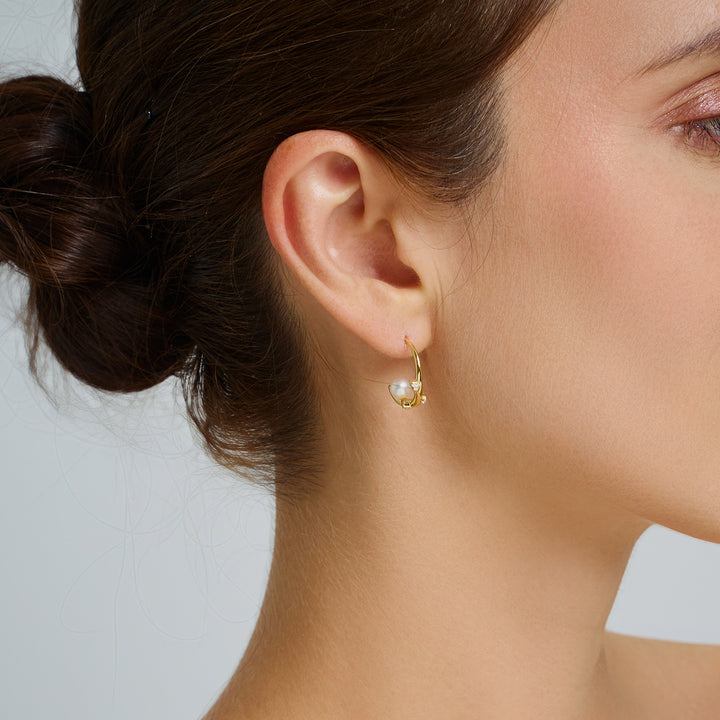 Top Grade Freshwater Pearl Earring WE00883 |ROSE - PEARLY LUSTRE
