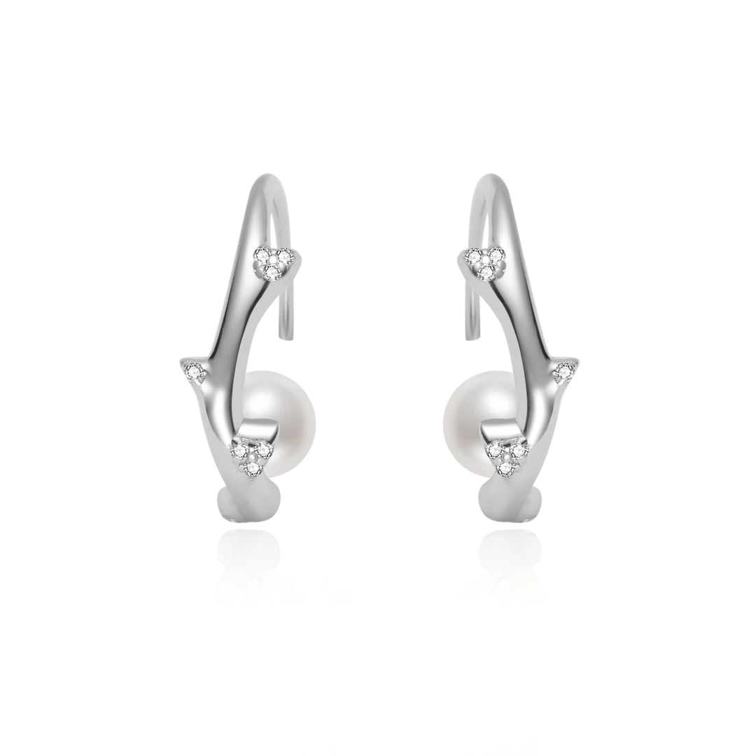Top Grade Freshwater Pearl Earring WE00884 | ROSE - PEARLY LUSTRE