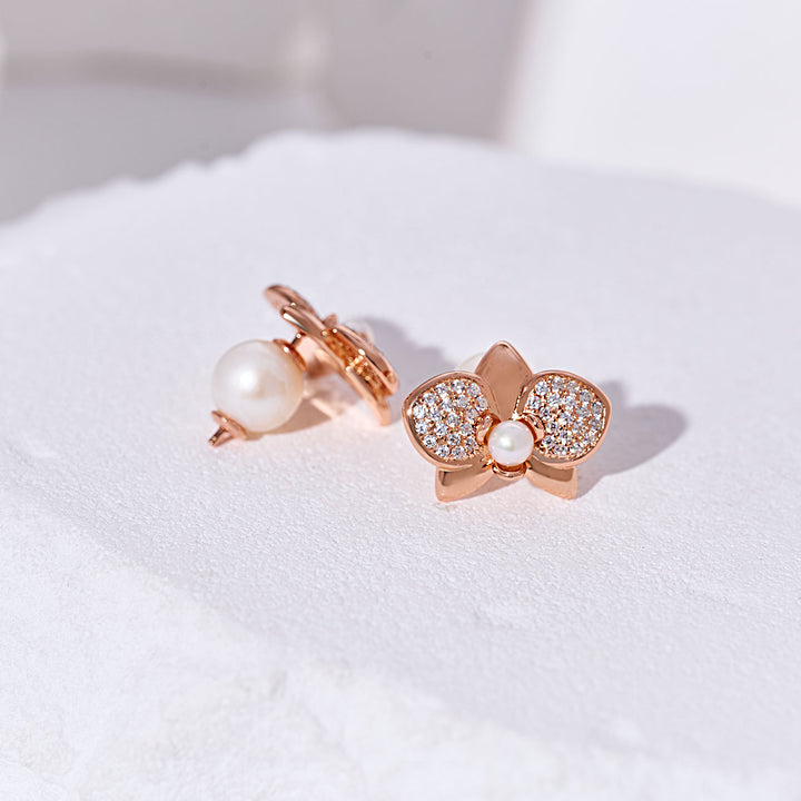 Top Grade Freshwater Pearl Earrings WE00898 | ORCHID - PEARLY LUSTRE