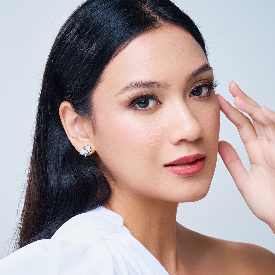 Top Grade Freshwater Pearl Earrings WE00899 | ORCHID - PEARLY LUSTRE