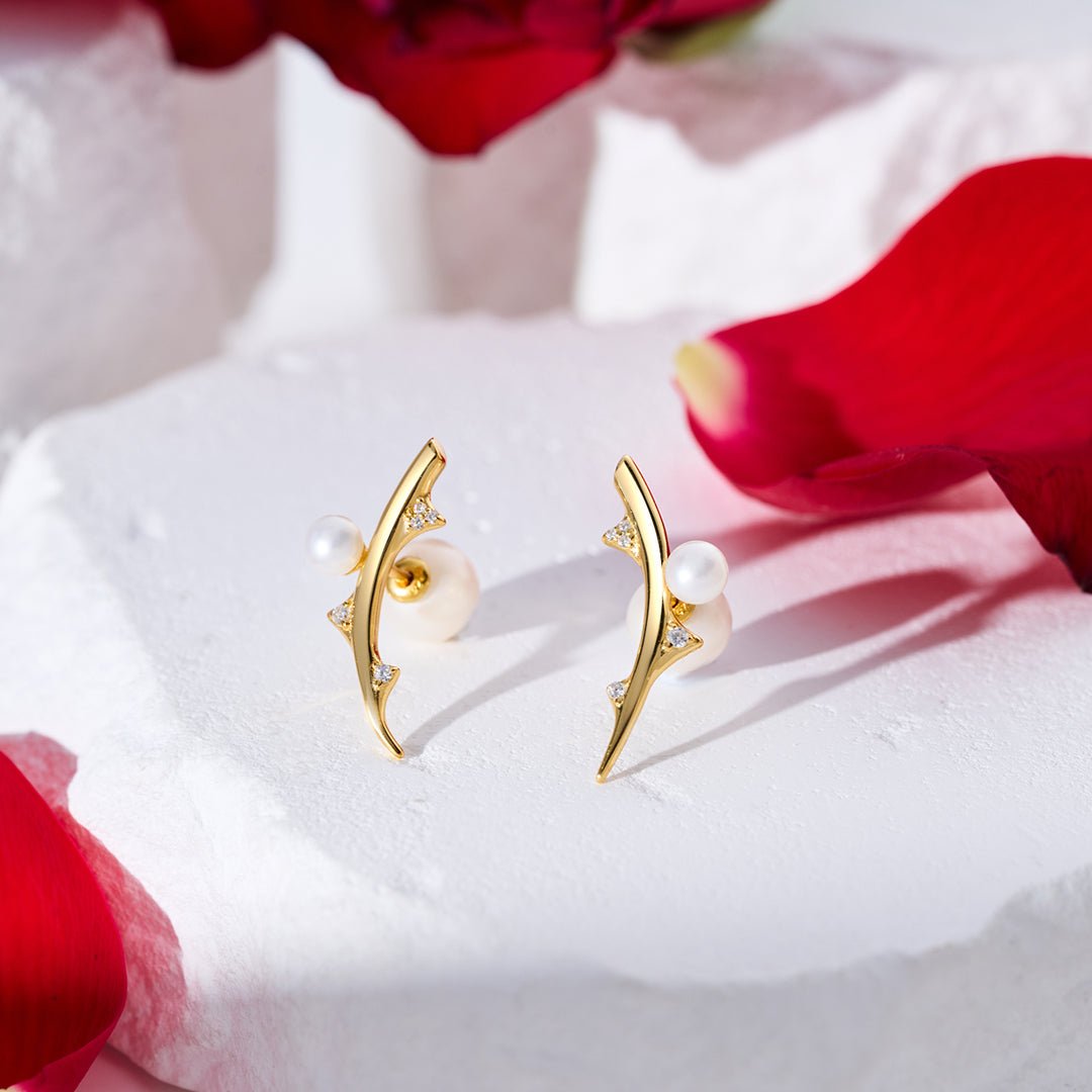 Top Grade Freshwater Pearl Earring WE00902 |ROSE - PEARLY LUSTRE