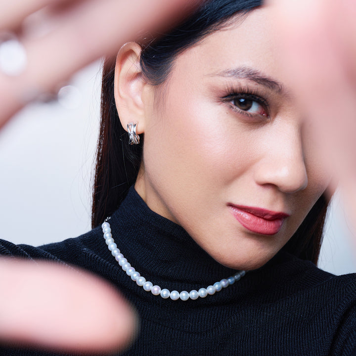 Top Grade Freshwater Pearl Earring WE00911 | MARINA BAY - PEARLY LUSTRE