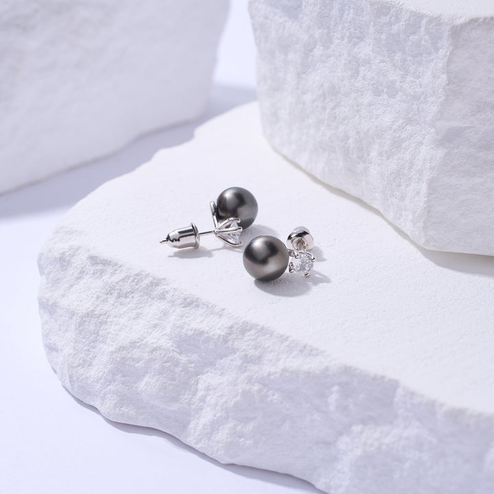 Tahitian Pearl Necklace & Earrings Set WS00131 - PEARLY LUSTRE
