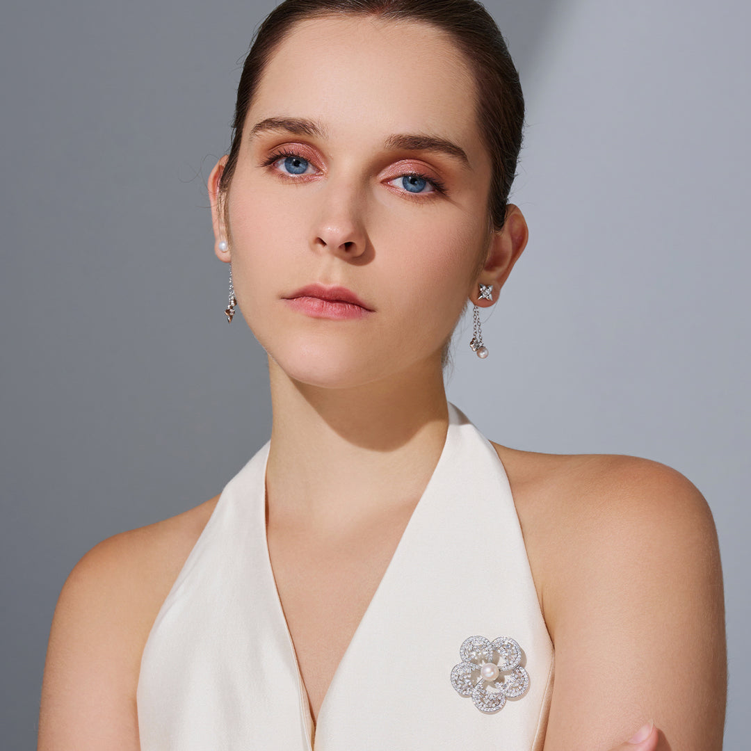 Top Grade Freshwater Pearl Earrings WE00916 | BUBBLE - PEARLY LUSTRE