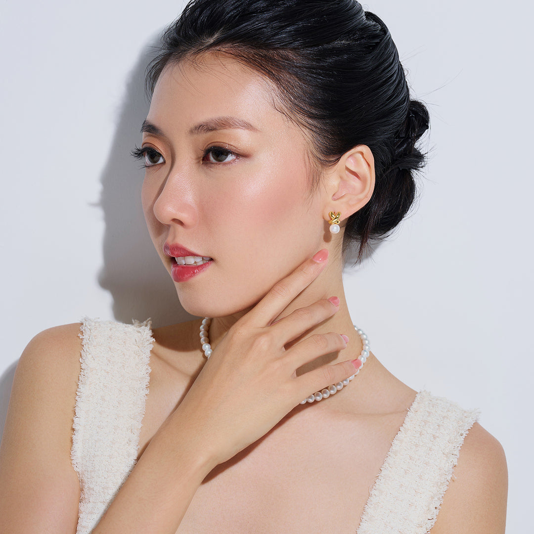 Top Grade Freshwater Pearl Earrings WE00922 | X Collection - PEARLY LUSTRE